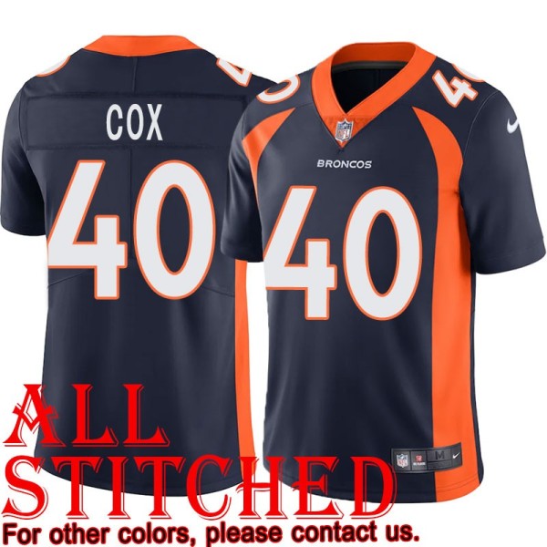 Navy Alternate Curome Cox Jersey Denver Broncos #40
