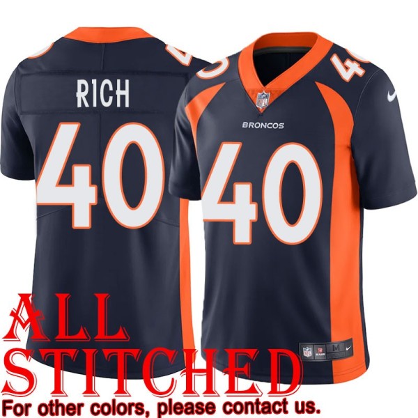 Navy Alternate Randy Rich Jersey Denver Broncos #40