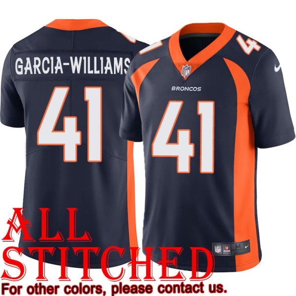 Navy Alternate Jerrol Garcia-Williams Jersey Denver Broncos #41