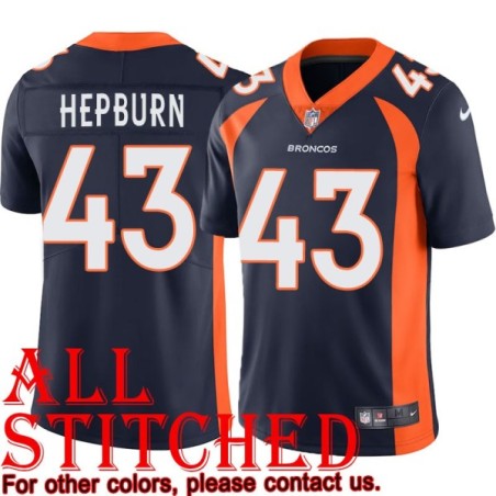 Navy Alternate Lonnie Hepburn Jersey Denver Broncos #43