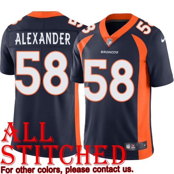 Navy Alternate Kevin / Elijah Alexander Jersey Denver Broncos #58