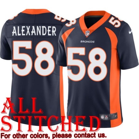 Navy Alternate Kevin / Elijah Alexander Jersey Denver Broncos #58