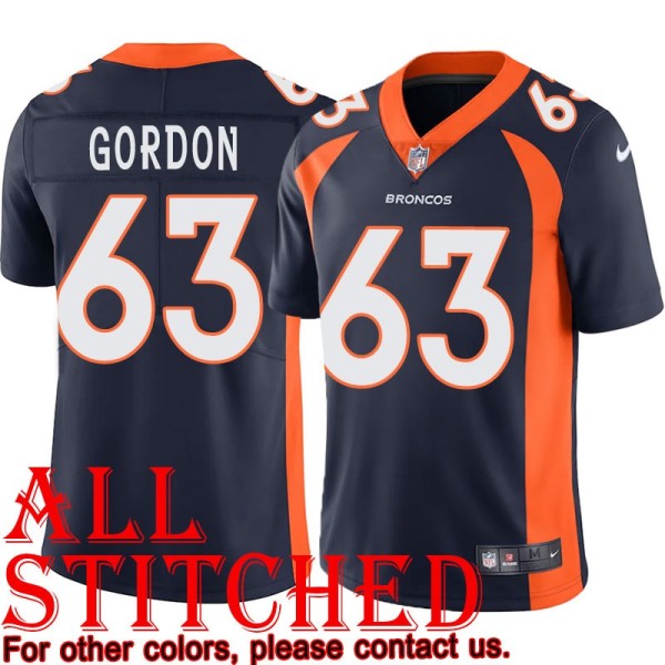 Navy Alternate Amon Gordon Jersey Denver Broncos #63