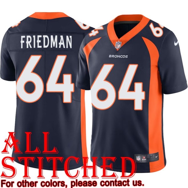 Navy Alternate Lennie Friedman Jersey Denver Broncos #64
