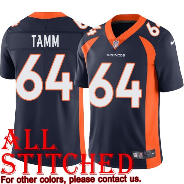 Navy Alternate Ralph Tamm Jersey Denver Broncos #64
