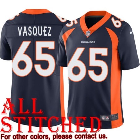 Navy Alternate Louis Vasquez Jersey Denver Broncos #65