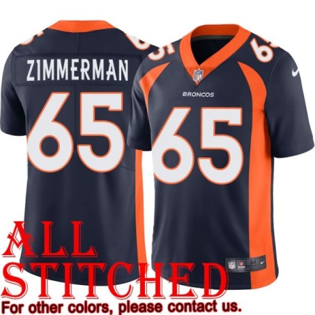 Navy Alternate Gary Zimmerman Jersey Denver Broncos #65