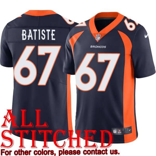 Navy Alternate D'Anthony Batiste Jersey Denver Broncos #67