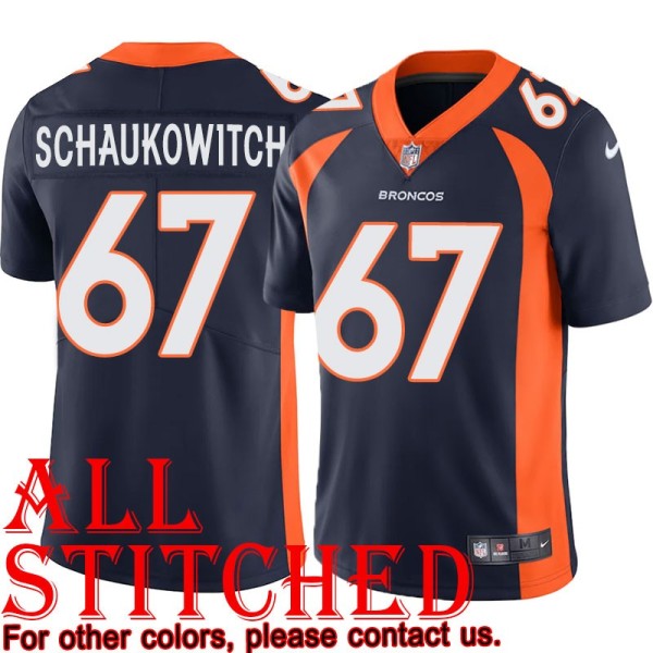 Navy Alternate Carl Schaukowitch Jersey Denver Broncos #67