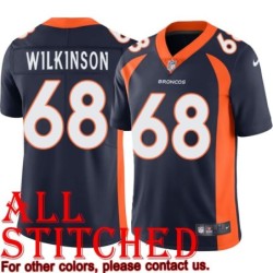 Navy Alternate Elijah Wilkinson Jersey Denver Broncos #68
