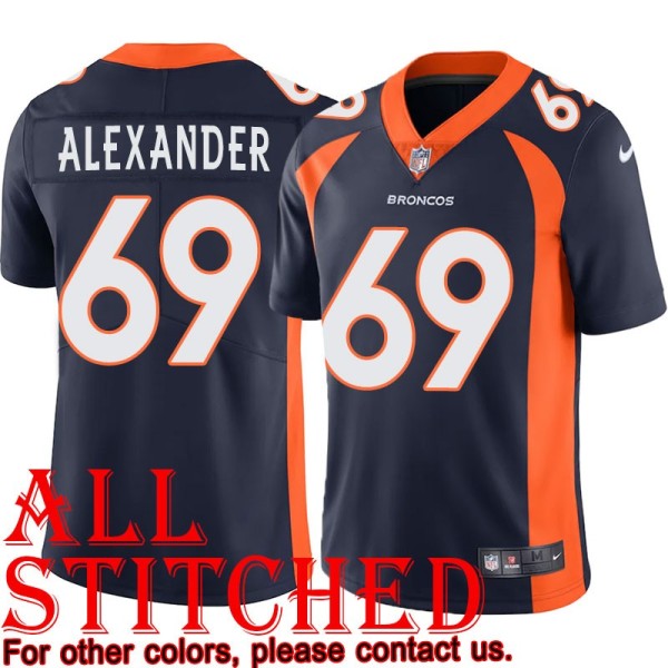 Navy Alternate P.J. Alexander Jersey Denver Broncos #69