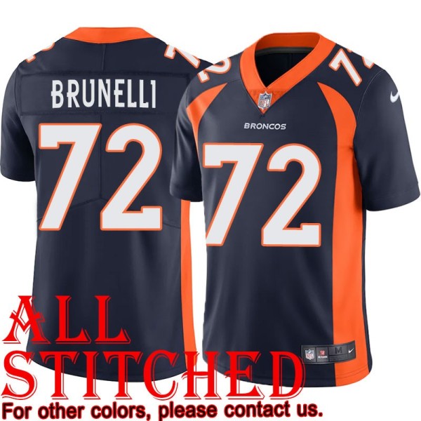 Navy Alternate Sam Brunelli Jersey Denver Broncos #72