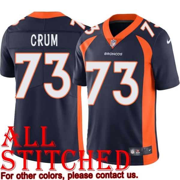 Navy Alternate Frank Crum Jersey Denver Broncos #73