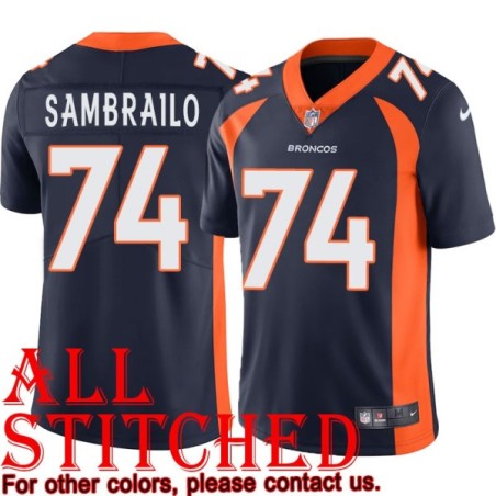 Navy Alternate Ty Sambrailo Jersey Denver Broncos #74