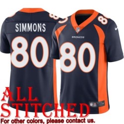 Navy Alternate Jerry Simmons Jersey Denver Broncos #80