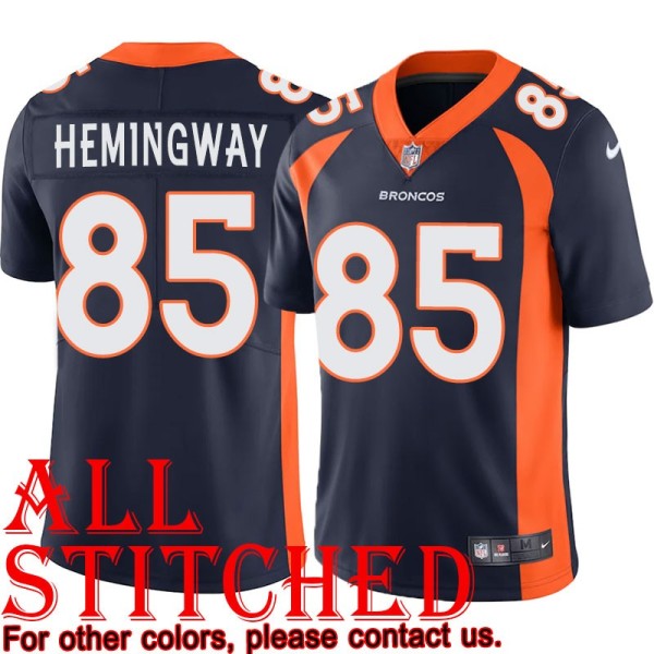 Navy Alternate Temarrick Hemingway Jersey Denver Broncos #85