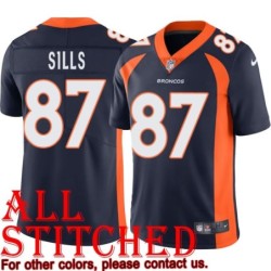Navy Alternate David Sills Jersey Denver Broncos #87