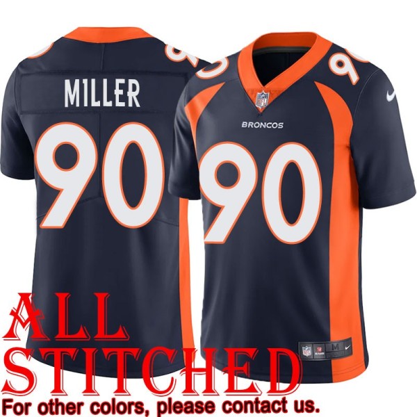 Navy Alternate Jordan Miller Jersey Denver Broncos #90