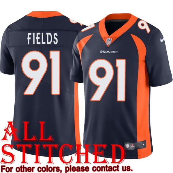 Navy Alternate Ronald Fields Jersey Denver Broncos #91
