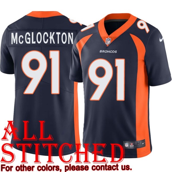 Navy Alternate Chester McGlockton Jersey Denver Broncos #91