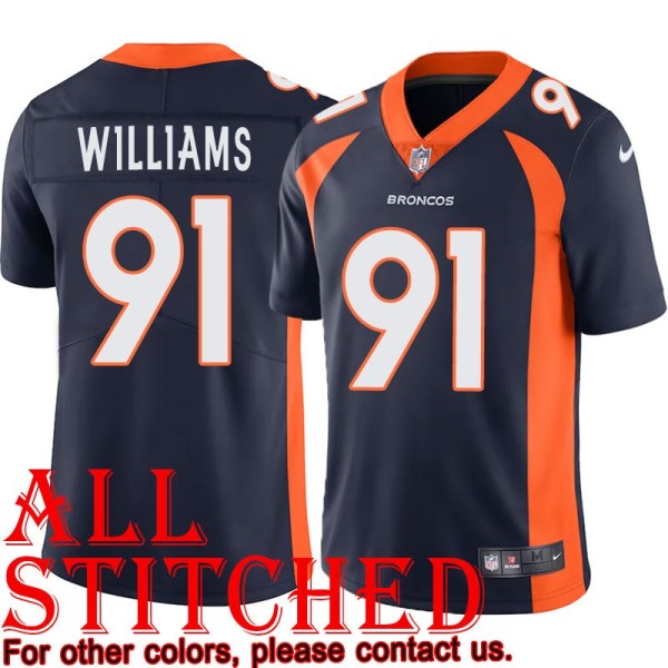 Navy Alternate Alfred Williams Jersey Denver Broncos #91