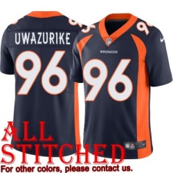 Navy Alternate Eyioma Uwazurike Jersey Denver Broncos #96