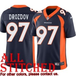 Navy Alternate Darren Drozdov Jersey Denver Broncos #97