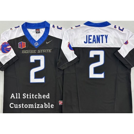 Black-White College Ashton JEANTY Boise State Broncos Football Jersey Stitched Customizable