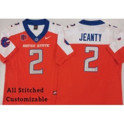Orange-White College Ashton JEANTY Boise State Broncos Football Jersey Stitched Customizable