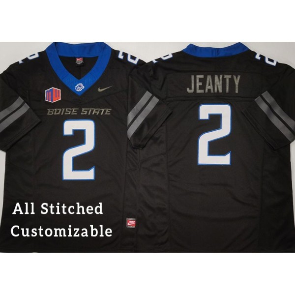 Black College Ashton JEANTY Boise State Broncos Football Jersey Stitched Customizable
