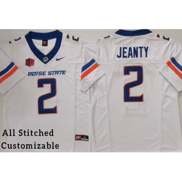White College Ashton JEANTY Boise State Broncos Football Jersey Stitched Customizable