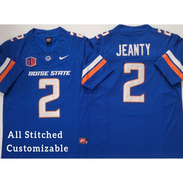 Blue College Ashton JEANTY Boise State Broncos Football Jersey Stitched Customizable