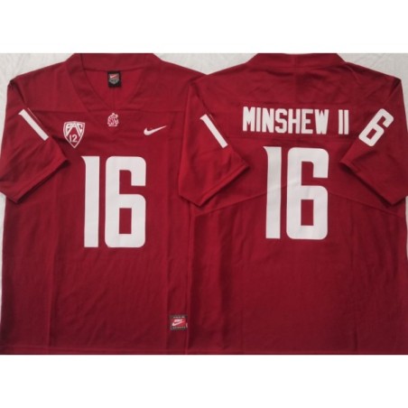 Red College Gardner Minshew II WSU Washington State Cougars Football Jersey Stitched Customizable
