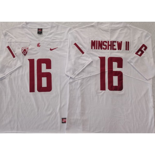  White College Gardner Minshew II WSU Washington State Cougars Football Jersey Stitched Customizable