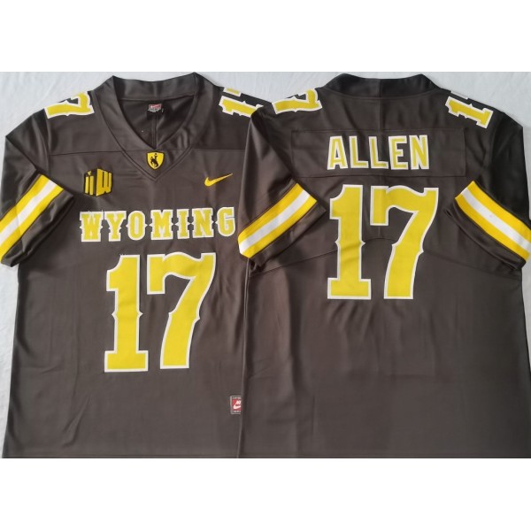 Brown College Josh Allen WYO Wyoming Cowboys Football #17 Jersey Stitched Customizable