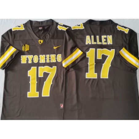Brown College Josh Allen WYO Wyoming Cowboys Football #17 Jersey Stitched Customizable
