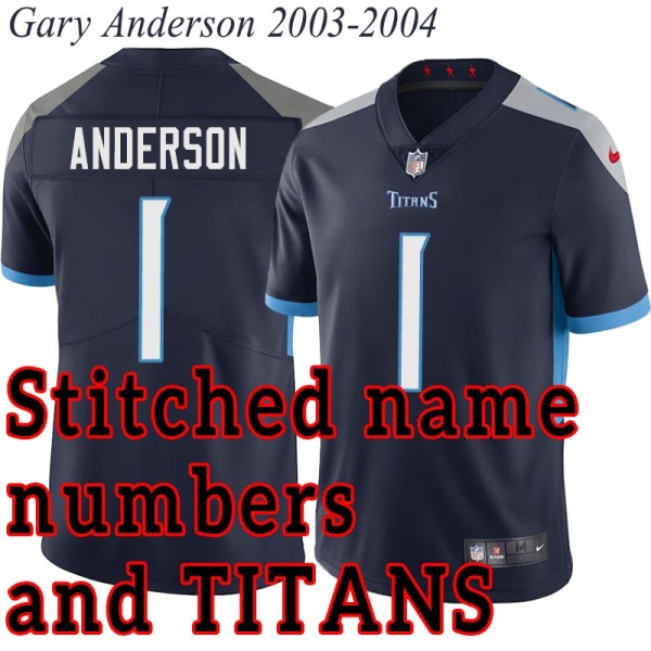 Navy Home Gary Anderson Jersey Tennessee Titans #1