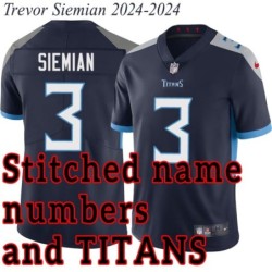 Navy Home Trevor Siemian Jersey Tennessee Titans #3