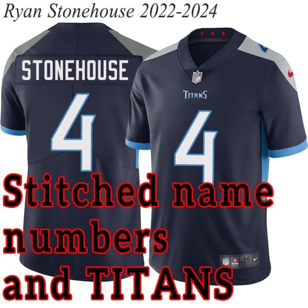 Navy Home Ryan Stonehouse Jersey Tennessee Titans #4
