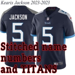 Navy Home Kearis Jackson Jersey Tennessee Titans #5