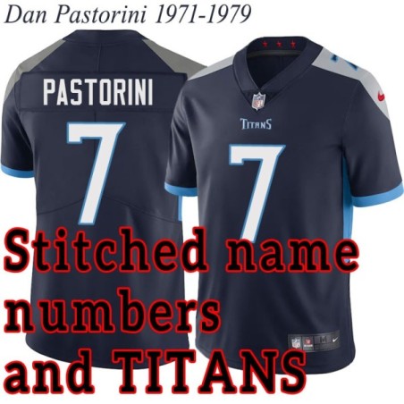 Navy Home Dan Pastorini Jersey Tennessee Titans #7