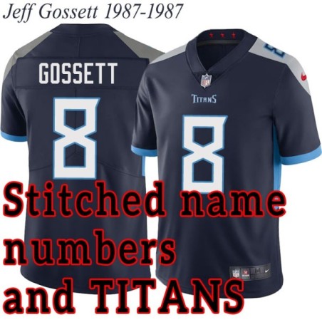 Navy Home Jeff Gossett Jersey Tennessee Titans #8
