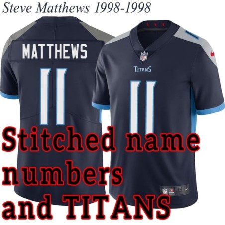Navy Home Steve Matthews Jersey Tennessee Titans #11