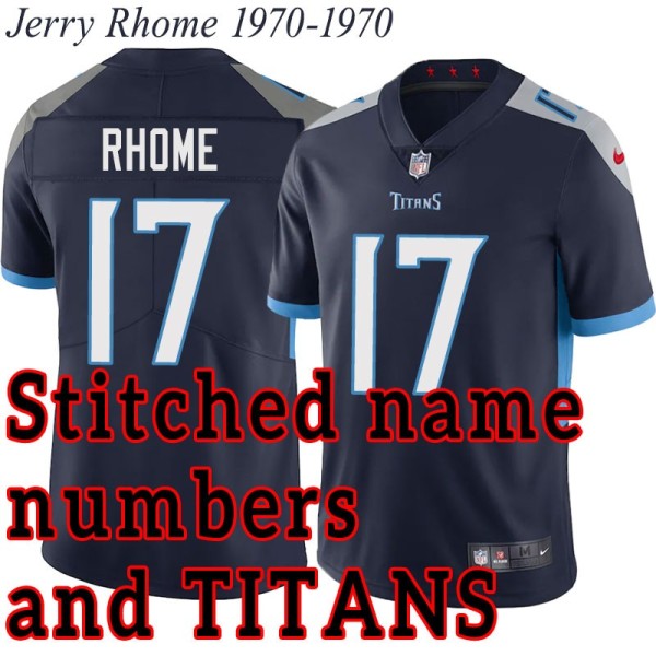 Navy Home Jerry Rhome Jersey Tennessee Titans #17
