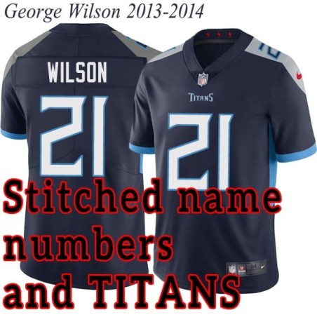 Navy Home George Wilson Jersey Tennessee Titans #21