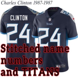 Navy Home Charles Clinton Jersey Tennessee Titans #24