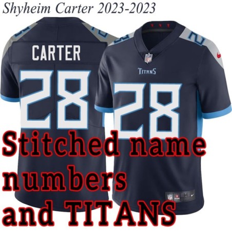 Navy Home Shyheim Carter Jersey Tennessee Titans #28