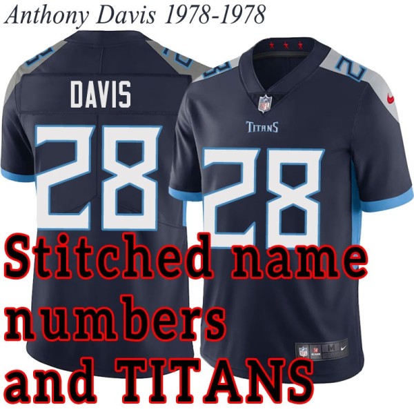 Navy Home Anthony Davis Jersey Tennessee Titans #28