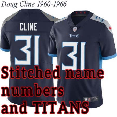 Navy Home Doug Cline Jersey Tennessee Titans #31