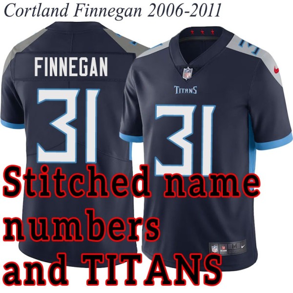 Navy Home Cortland Finnegan Jersey Tennessee Titans #31